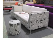 Okr&uacute;hli taburet City Gazette umel&aacute; koža,